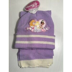 Disney Princess girl toddler size  purple hat and scarf winter set